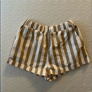 F21 Striped Paper Bag Style Shorts